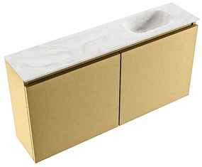 Mondiaz Ture DLux toiletmeubel 100cm oro met wastafel ostra rechts met kraangat