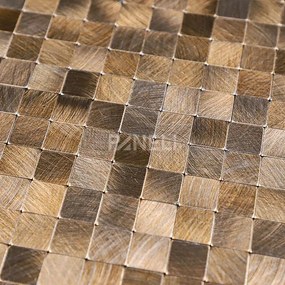 Zelfklevend Mozaïek Quadra Goud - 30.5 cm x 30.5 cm x 0.40 cm | 0.5 kg | Paneli zelfklevende steenstrips