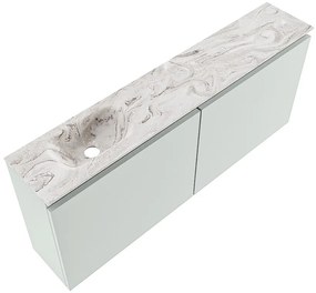 Mondiaz Ture DLux toiletmeubel 120cm greey met wastafel glace links zonder kraangat