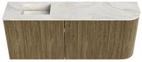 Mondiaz Joya DLux 100cm toiletmeubel ronding rechts dusk met wastafel faye links zonder kraangat ostra