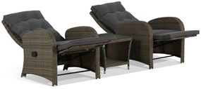 Bistroset 2 personen  Wicker Grijs Garden Collections Detroit