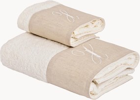 Katoenen handdoekenset Zahra, 2-delig, A-Z