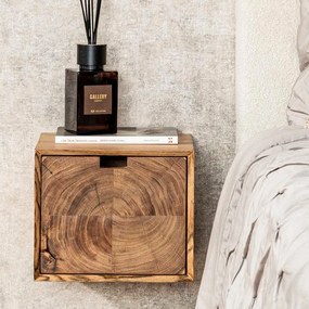 Hangend Nachtkastje Hout Met Grote Lade - 30x29x25cm.