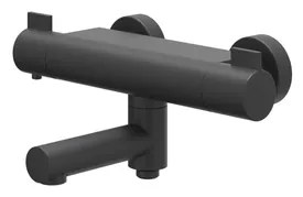 IVY Pact Badthermostaatkraan opbouw met wegdraaibare baduitloop met omstel Cooltouch Mat zwart PED 6302002