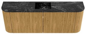 Mondiaz Joya DLux 115cm toiletmeubel ronding links/rechts oak met wastafel faye midden zonder kraangat lava