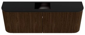 Mondiaz Joya 115cm toiletmeubel ronding links/rechts walnut met wastafel faye midden zonder kraangat urban