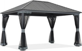 Metalen tuinhuisje Sardinia 3x6 met klamboe Garden Point antraciet