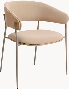 Kunstleren eetstoelen Cindy met armleuning en eikenhouten rugleuning, 2-delig