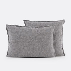 Kussensloop in gewassen linnen, Linot Carreaux