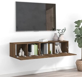 vidaXL 2-delige Tv-meubelset bewerkt hout bruineikenkleurig