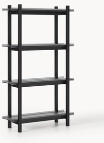 Groot eikenhouten wandrek Alex met glazen planken