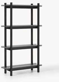 Grote eikenhouten wandkast Alex met glazen planken