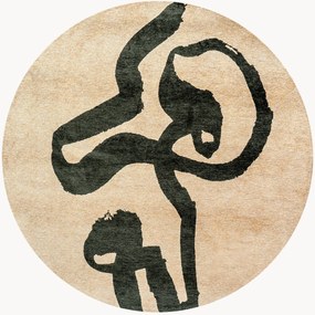 Wasbaar rond jacquard in- & outdoor vloerkleed lint