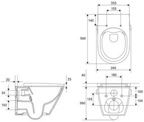 Plazan Genera Ultimate douche wc randloos met softclose zitting zwart