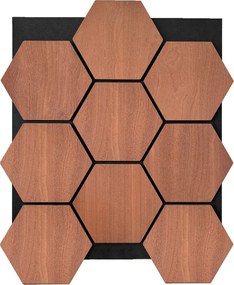 Hexagon Panel Gerookt Eiken 81CM | Akoestisch | Wanddecor | Zeshoekig