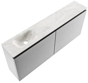 Mondiaz Ture DLux toiletmeubel 120cm plata met wastafel ostra links met kraangat