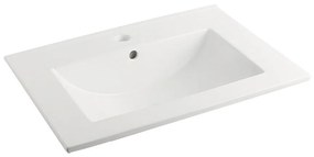 Fontana Lento wit badkamermeubel ribbelfront met witte wastafel 60cm 1 kraangat