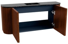 Mondiaz Joya DLux 95cm toiletmeubel ronding links/rechts ruby met wastafel faye midden 1 kraangat lava
