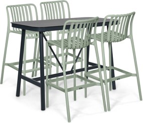 Barset 4 personen 150 cm Kunststof Grijs Domani Furniture Alba/Tavano