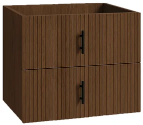 Muebles Raya onderkast ribbelfront 60cm met 2 softclose lades walnoot