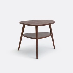 Vintage dubbel nachtkastje met notenhout en fineer, Quilda