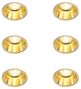 Set van 6 Moderne inbouwspot goud - Dept GU10 Binnenverlichting Lamp