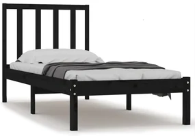 vidaXL Bedframe massief grenenhout zwart 90x190 cm 3FT Single