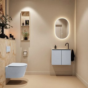 Mondiaz Ture DLux toiletmeubel 60cm clay met wastafel frappe rechts met kraangat