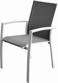 Malaga dining stapelstoel wit aluminium