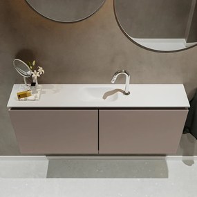 Mondiaz Ture 120cm toiletmeubel smoke met wastafel talc midden 1 kraangat