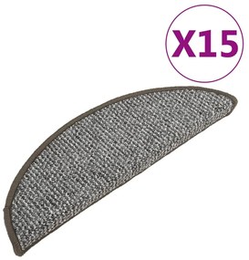 vidaXL Trapmatten 15 st 65x25 cm grijs