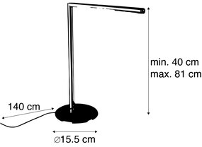 Moderne tafellamp staal met touch dimmer incl. LED - Douwe Modern Binnenverlichting Lamp
