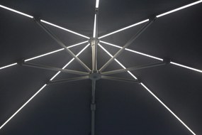 Zweefparasol  3x3m S2 Excellent (excl. voet) Grijs-antraciet Camello Luna LED