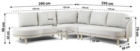 Hoek loungeset 5 personen Aluminium/rope Taupe  Santika Furniture Santika