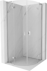 Mexen Mist L hoek douchecabine met scharnierend deur 90 x 90 cm, transparant, chroom - 8A33L-090-090-01-00