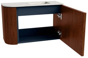 Mondiaz Joya DLux 60cm toiletmeubel ronding links ruby met wastafel faye rechts zonder kraangat opalo