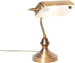 Klassieke tafellamp/notarislamp brons - Banker