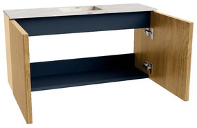 Mondiaz Joya DLux 80cm toiletmeubel oak met wastafel faye midden zonder kraangat frappe