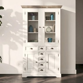Tower Living Landelijke Vitrinekast Fleur - 115x40x195cm.