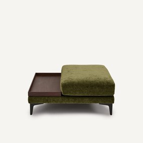 Voetensteun met dienblad, fluweelmix, MODERNISTE, ontwerp Emmanuel Gallina