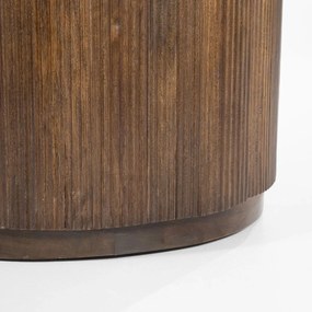 Eleonora Mari Travertin Bureau Met Ribbel Hout - 129 X 60cm.