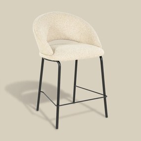 Barkruk Met Zwart Onderstel Beige