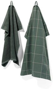 HEMA Thee- En Keukendoek Katoen Groen Ruit - 2 Stuks (groen)