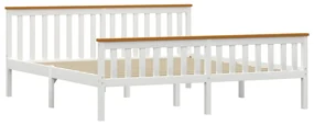 vidaXL Bedframe massief grenenhout wit 180x200 cm