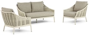 Stoel en Bank Loungeset 4 personen Aluminium/Wicker Taupe Apple Bee Milou