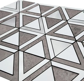 Zelfklevende Mozaïektegels Metaal | Driehoek Grijs Wit Zilver | 28,7×33,1 cm | Keuken, Bad &amp; WC