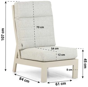 Hoek loungeset 6 personen Aluminium Taupe  Lifestyle Garden Furniture Evora