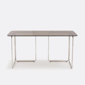 Bureau van glas en verchroomd staal Socer