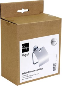 Plieger Vigo toiletrolhouder met klep chroom