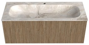 Mondiaz Kurve-dlux 110cm badmeubel dusk met 1 lade en wastafel big medium midden 1 kraangat frappe